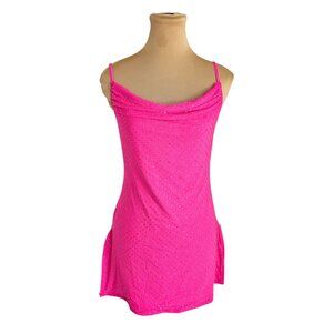 White Fox Boutique Hot Pink Mini Dress with Rhinestones